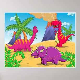 Dinosaur-Cartoon Poster