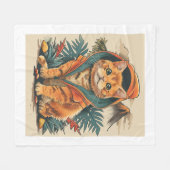 Dinosaur Cat Explorer Fleecedecke (Vorderseite (Horizontal))