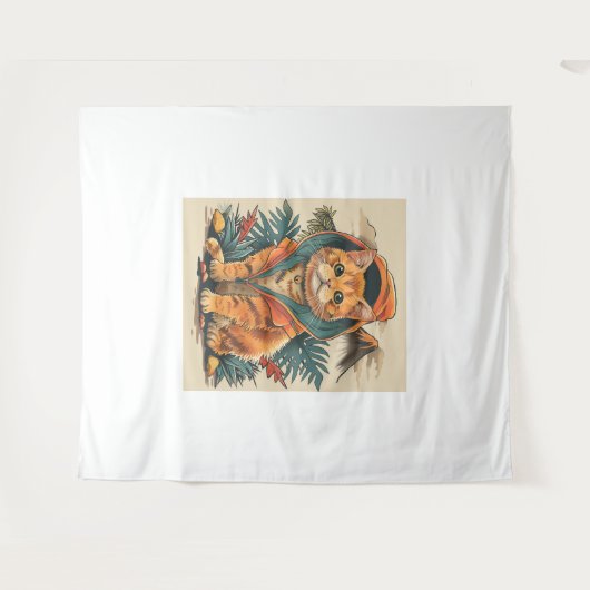 Dinosaur Cat Explorer Wandteppich (Vorderseite (Horizontal))