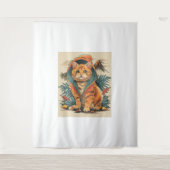 Dinosaur Cat Explorer Wandteppich (Vorderseite)