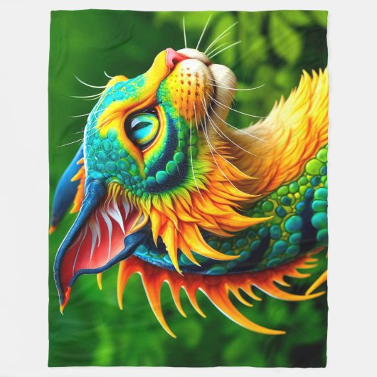 Dinosaur Cat Fleecedecke (Vorderseite)