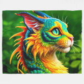 Dinosaur Cat Fleecedecke (Vorderseite (Horizontal))