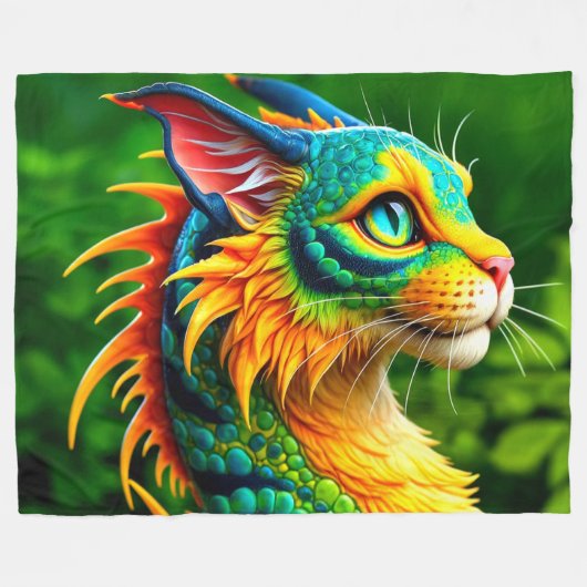 Dinosaur Cat Fleecedecke (Vorderseite (Horizontal))