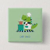 Dinosaur chef badge button (Vorderseite)