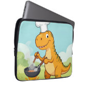 Dinosaur Chef Cooking Funny Laptopschutzhülle (Vorne Rechts)