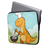 Dinosaur Chef Cooking Funny Laptopschutzhülle (Vorderseite Links)