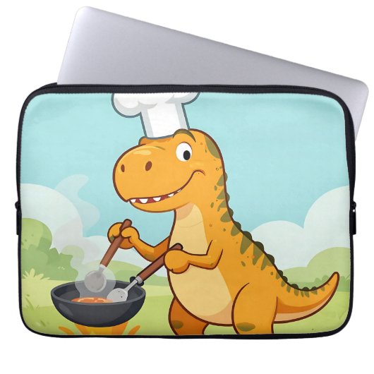 Dinosaur Chef Cooking Funny Laptopschutzhülle (Vorderseite)