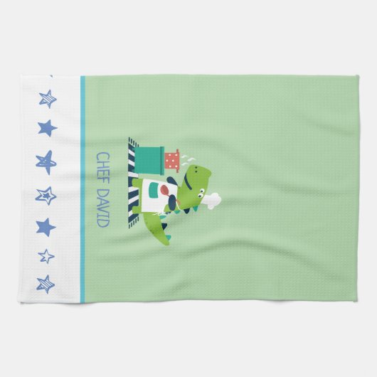 Dinosaur Chef Kitchen Towel Geschirrtuch (Horizontal)