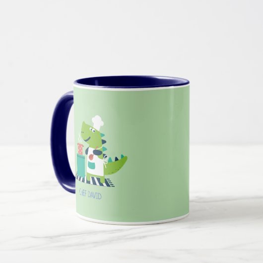 Dinosaur Chef Personalized Mug Tasse (Vorderseite Links)