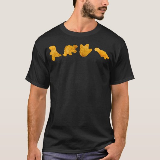 Dinosaur Chicken Nuggets T-rex Stegosaurus Dino Fu T-Shirt (Vorderseite)