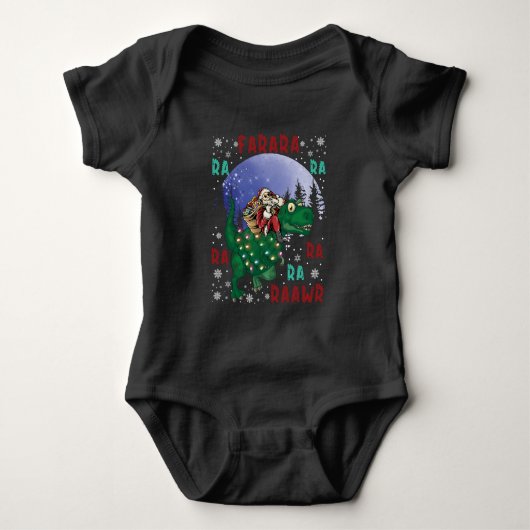 Dinosaur Christmas Baby Strampler (Vorderseite)