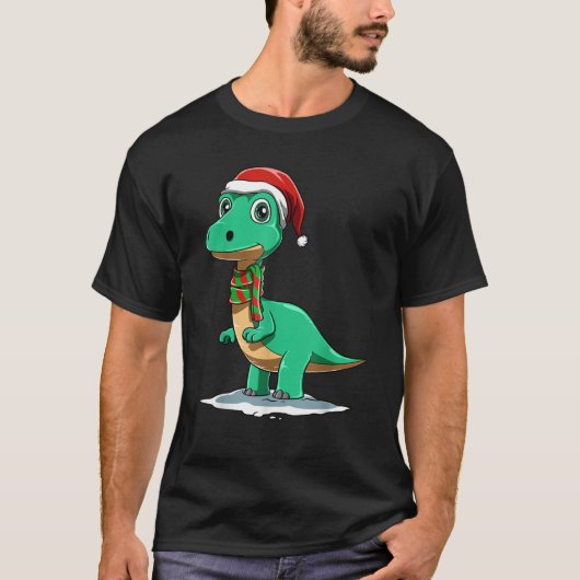 Dinosaur Christmas Dinosaur Lover Santa Dinosaur C T-Shirt (Vorderseite)