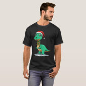 Dinosaur Christmas Dinosaur Lover Santa Dinosaur C T-Shirt (Vorne ganz)