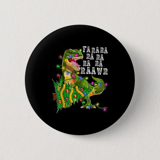 Dinosaur Christmas Fa Ra Rawr Tree Rex Boys Xmas G Button (Vorderseite)