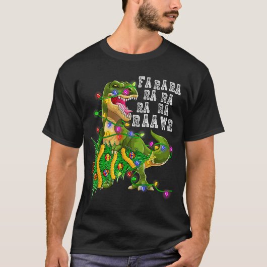 Dinosaur Christmas Fa Ra Rawr Tree Rex Boys Xmas G T-Shirt (Vorderseite)