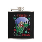 Dinosaur Christmas Flachmann (Vorderseite)