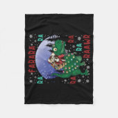 Dinosaur Christmas Fleecedecke (Vorderseite)
