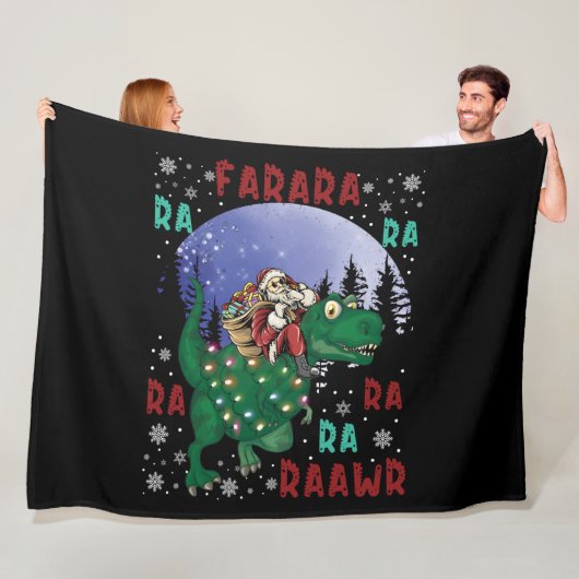 Dinosaur Christmas Fleecedecke (Beispiel)