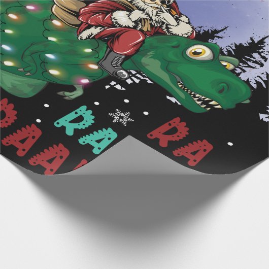 Dinosaur Christmas Geschenkpapier (Ecke)