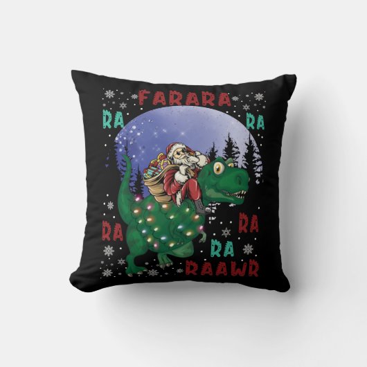 Dinosaur Christmas Kissen (Vorderseite)