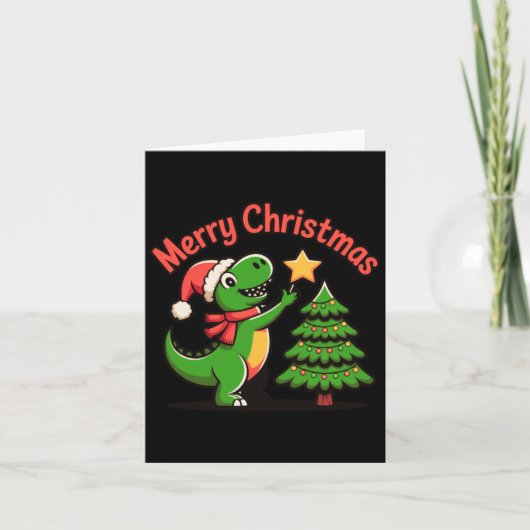 Dinosaur Christmas Merry Christmas T-rex Decoratin Karte (Vorderseite)