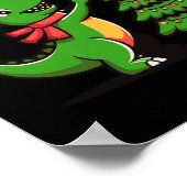 Dinosaur Christmas Merry Christmas T-rex Decoratin Poster (Ecke)