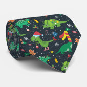 Dinosaur Christmas Neck Tie Krawatte (Gerollt)