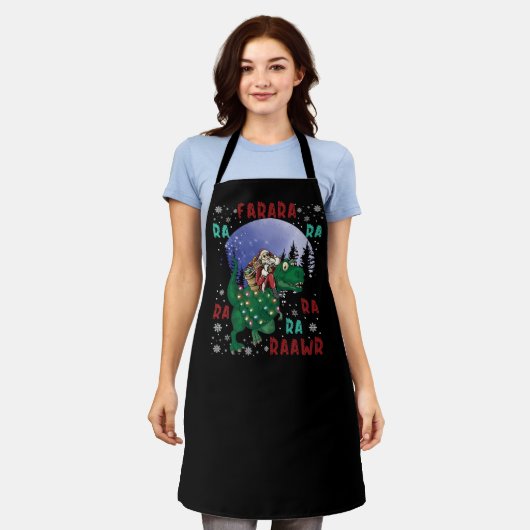 Dinosaur Christmas Schürze (Getragen)