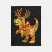 Dinosaur Christmas Season Patchwork T-rex Squad Fa Fleecedecke (Vorderseite)