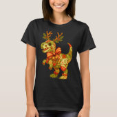 Dinosaur Christmas Season Patchwork T-rex Squad Fa T-Shirt (Vorderseite)