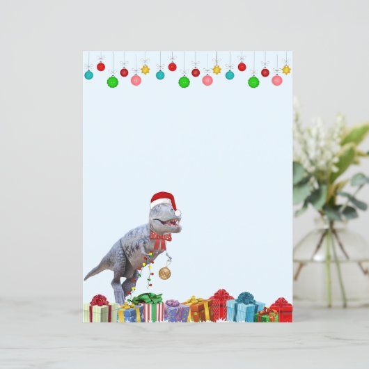 Dinosaur Christmas Stationary (Stehend Vorderseite)