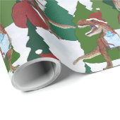 Dinosaur Christmas T-Rex Santa Geschenkpapier (Rolleneckpunkt)