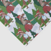 Dinosaur Christmas T-Rex Santa Seidenpapier (Detail)