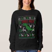 Dinosaur Christmas Tree Christmas Sweatshirt (Vorderseite)