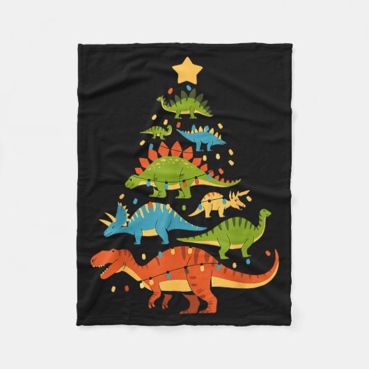 Dinosaur Christmas Tree Dino Trex Dinosaur Lover C Fleecedecke (Vorderseite)