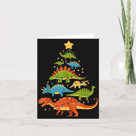 Dinosaur Christmas Tree Dino Trex Dinosaur Lover C Karte (Vorderseite)
