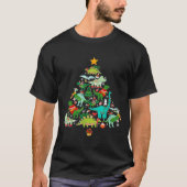 Dinosaur Christmas Tree I Believe In Santa And Din T-Shirt (Vorderseite)