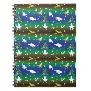 Dinosaur Christmas Tree Notizblock