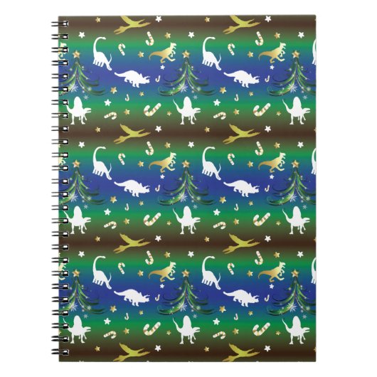 Dinosaur Christmas Tree Notizblock (Vorderseite)