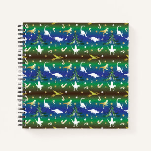 Dinosaur Christmas Tree Notizblock
