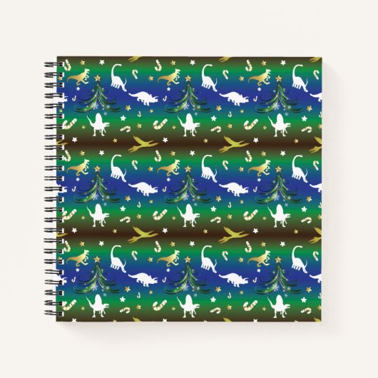 Dinosaur Christmas Tree Notizblock (Vorderseite)