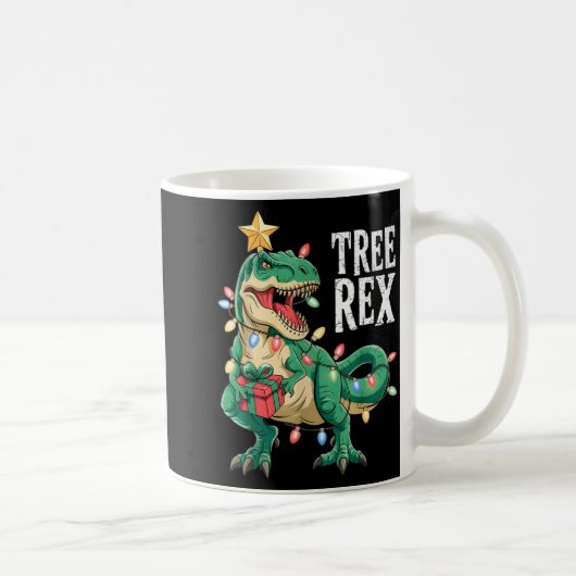 Dinosaur Christmas Tree Rex Pajamas Men Boys Xmas  Kaffeetasse (Rechts)