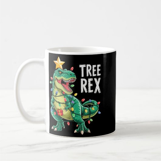Dinosaur Christmas Tree Rex Pajamas Men Boys Xmas Kaffeetasse (Links)