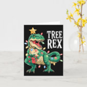 Dinosaur Christmas Tree Rex Pajamas Men Boys Xmas Karte (Gelbe Blume)