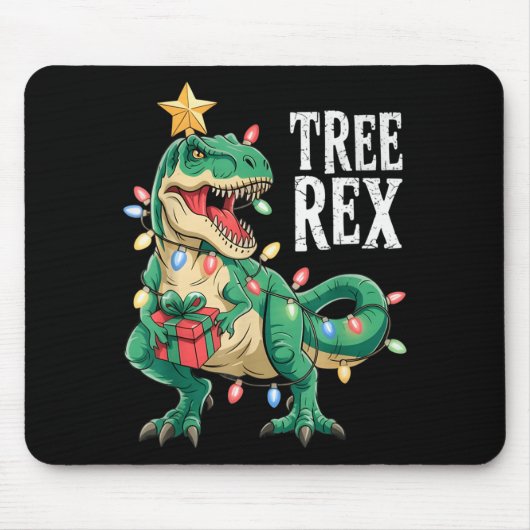 Dinosaur Christmas Tree Rex Pajamas Men Boys Xmas  Mousepad (Vorne)