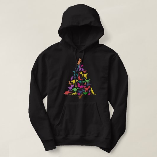 Dinosaur Christmas Tree T-Rex Idee Kinder und Dino Hoodie (Design vorne)