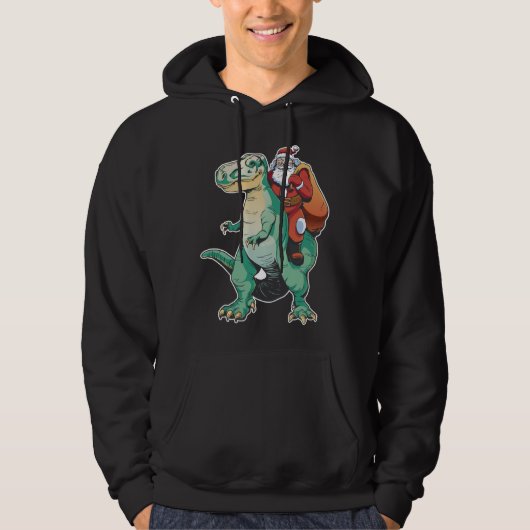 Dinosaur Christmas Tree T-Rex Weihnachten Hoodie (Vorderseite)