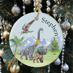 Dinosaur Christmas Triceratops Jurassische Weihnac Keramik Ornament<br><div class="desc">Dieses Design kann in dem Bereich personalisiert werden, der durch das Ändern des Fotos und/oder Textes zur Verfügung gestellt wird. Sie können auch angepasst werden, indem Sie auf Vorlage personalisieren klicken und dann auf die Schaltfläche klicken, um weitere Optionen anzupassen, um die Hintergrundfarbe zu löschen oder zu ändern, Text hinzuzufügen,...</div>