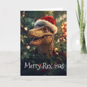 Dinosaur Christmas Tyrannosaur Karte (Vorderseite)