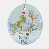 Dinosaur Christmas Tyrannosaur Raptor Keramik Ornament (Links)